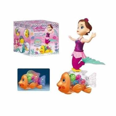 Imagem de Brinquedo Peixinho Engrenagens E Boneca Sereia Com Luzes E Músicas - T