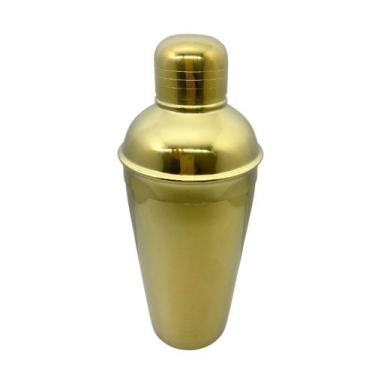 Imagem de Coqueteleira Aço inox Dourado 500ml C/ Coador Drinks Caipirinha Bar Fi