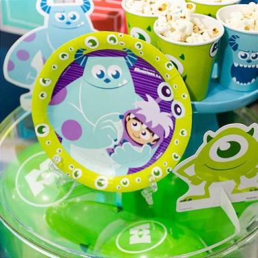 Imagem de Prato Redondo Festa Monstros SA -  8 unidades - Festcolor - Rizzo