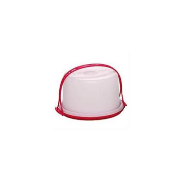 Imagem de Tupperware Mini Cake Branco com base Rosa