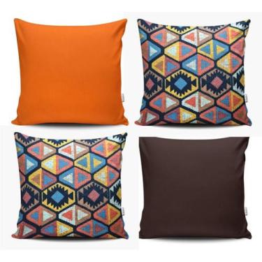 Imagem de Kit C/ 4 Capas P/ Almofadas Decorativas Colorida 48x48 - JZ Enxovais, 