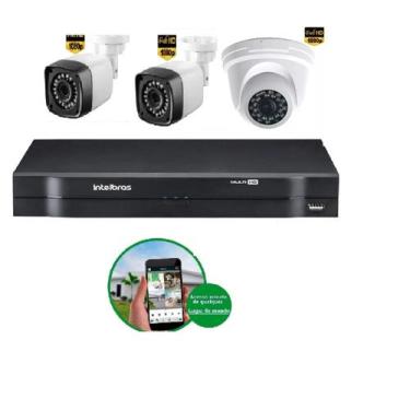 Imagem de Kit 3 Câmeras De Segurança 2 MP Full Hd  1080p Dvr Intelbras mhdx Full