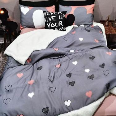 Imagem de Cobertor solteiro pele de carneiro 160x220 mais 2 fronhas - ESPAÇO CAS