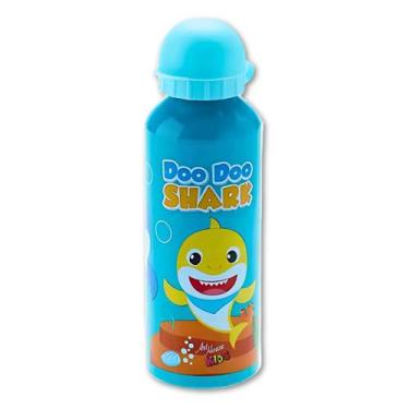 Imagem de Garrafa De Água Escolar Squeeze Inox 500ml Doo Doo Shark Criança Garra