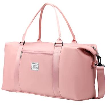 Imagem de ANKUER Bolsa esportiva grande para viagem, bolsa esportiva para academia, bolsa feminina de viagem, Rosa - Extra Grande, Extra Large, Bolsa