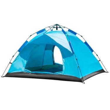 Imagem de Barraca Camping 4 Pessoas Monta Sozinha Impermeável Automática (Azul)