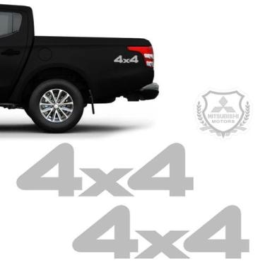 Imagem de Kit Adesivo L200 Gls 4x4 Turbo Emblema Mitsubishi Preto - Resitank