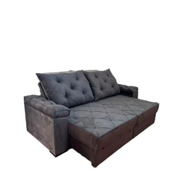 Imagem de Sofá Modelo Everest Retrátil Com Molas Ensacadas 2,10m Cinza