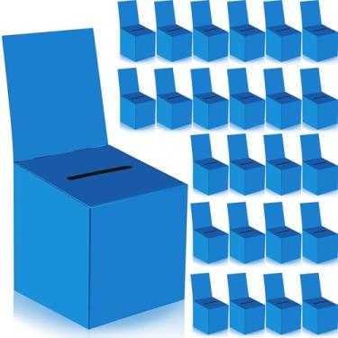 Imagem de Pacote com 24 caixas de sorteio, caixa de sugestão com compartimento, caixas de sorteio de papelão de 15 x 15 cm com compartimento para bilhete e cabeçalho removível para coletar concurso de votação