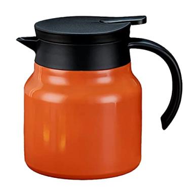 Imagem de Jarro de Jarro de café Térmico de 1000 Ml, Panela de chá de Aço Inoxidável Isolada Com Infusor Removível, Bule Com Filtro (Laranja)