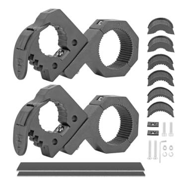 Imagem de ZAMLIE Pacote com 2 braçadeiras de borracha de liberação rápida de ferramentas ou equipamentos de 1-1/7" a 1-3/7 pol. Serve para kit de montagem de braçadeira de barra horizontal de 1/1,5/1,75