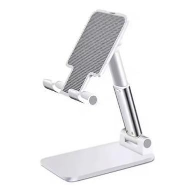 Imagem de Suporte de telefone dobrável para mesa ajustável para celular e tablet, ideal para uso no escritório, design de desenho animado para transmissões ao vivo e armazenamento de mesa