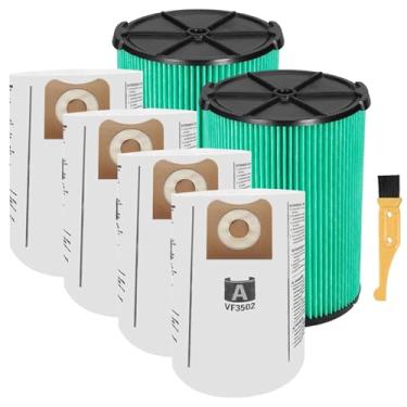 Imagem de ECOMAID Filtro de substituição plissado de 5 camadas VF6000 compatível com aspiradores de pó molhado e seco Ridgid 15-20 galões WD5500 WD0671 WD6425 WD7000 WD1280 WD1851 WD1680 WD1956 RV2400A 1400A