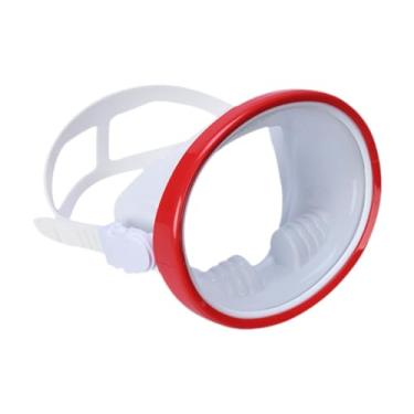 Imagem de Vaveren Máscara de mergulho de lente única óculos de natação máscara de snorkeling de silicone à prova de vazamento para adultos para mergulho mergulhando , Vermelho