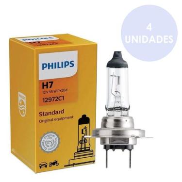 Imagem de Kit 4 Lâmpadas Philips 12972c1 H7 12 Volts 55 Watts