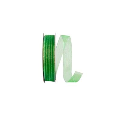 Imagem de Reliant Ribbon Fita listrada de organza metálica, esmeralda