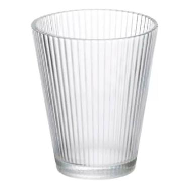 Imagem de Copo de Vidro Para Drinks Line Canelado Transparente Baixo 310ML Linha Cristal Luxo Elegante
