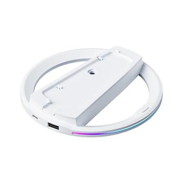 Imagem de AARONMEI Suporte de resfriamento vertical de LED RGB compatível com PlayStation 5 Slim/Pro - Base estável antiderrapante para acessórios de console PS5 Slim e Pro (branco)