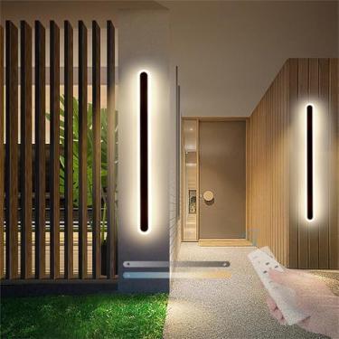 Imagem de Luminária de parede externa LED regulável com controle remoto Lâmpada de parede 3000-6500K 3 cores Temperatura 10%-Ajuste de arandelas de parede IP65 Iluminação de parede acrílica à prova de