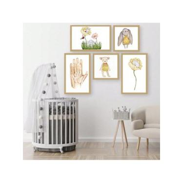 Imagem de Kit 5 Placas Quadros Decorativos Quarto Baby Infantil Menino Menina 70