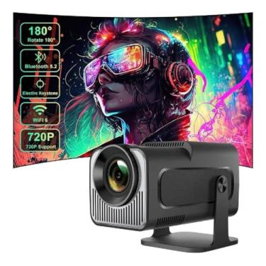 Imagem de Projetor Portátil Mini 5G Wifi 6, Bluetooth 5.0, Android 11, Suporte 4K, 720P Nativo, 12.000 Lumens, Full HD, Cinema em Casa, Tela Grande, Compacto e Multimídia
