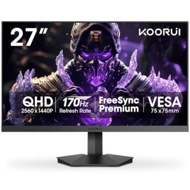 Imagem de KOORUI Monitor de jogos 27 polegadas 1440P QHD HDR (GN03), 2K (2560 x 1440), 170Hz (compatível com 144Hz), tempo de resposta de 1ms (MPRT), FreeSync pré-preto 27 170Hz/QHD