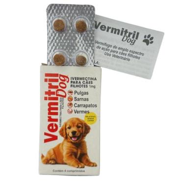 Imagem de Vermitril Filhotes Anti carrapatos, Pulgas, Vermes e Sarnas para Cães 