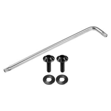 Imagem de Partuto 1 conjunto de parafusos universais antifurto para placa de licença M6 de 1/10.2 cm - Kits de fixação de parafusos de segurança de carro para suporte de quadro de etiqueta de carro com 2