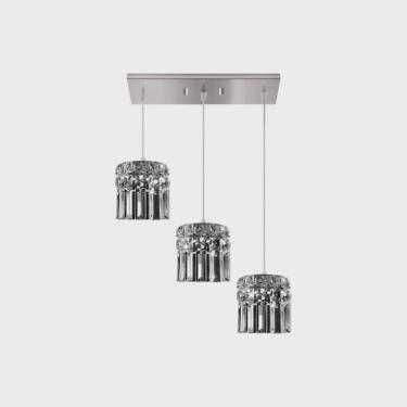 Imagem de Pendente Redondo 3 Luzes G9 Paris Cristal GPPRF001103PD Bronzearte