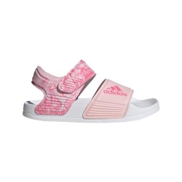 Imagem de adidas Sandália Adilette infantil, Rosa claro/Rosa Fusion/Branco, 15