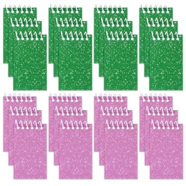 Imagem de Resurhang 24 blocos de notas em espiral pequenos blocos de notas espirais de prisma 10 x 6 cm mini cadernos coloridos com glitter para princesa bruxa suprimentos de festa presentes lembrancinhas de