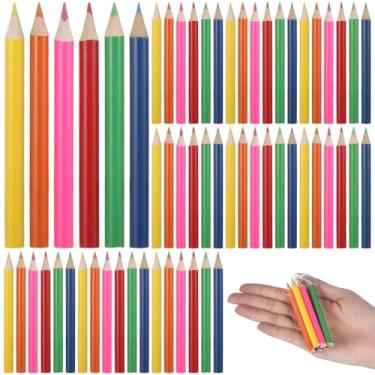 Imagem de Homaisson 600 mini lápis de cor, lápis de colorir portáteis pré-afiados de 8,4 cm, 6 cores 2B para lembrancinhas de festa de viagem em sala de aula