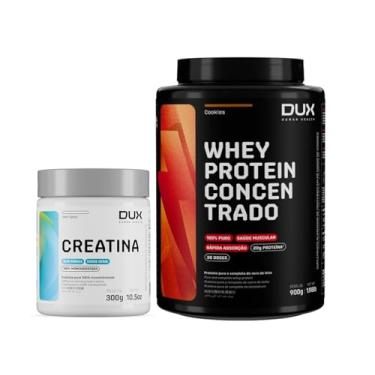 Imagem de Kit Creatina 300g E Whey Concentrado Sabor Cookies 900g Dux Nutrition