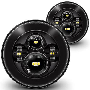 Imagem de TRUE MODS 17.8 cm H6024 Faróis de LED para Jeep Wrangler JK Unlimited JKU TJ LJ CJ TJ Acessórios [Feixe selado alto/baixo] Faróis de cabeça para Chevy Ford GMC Dodge Mazda Nissan Hummer H1 H2