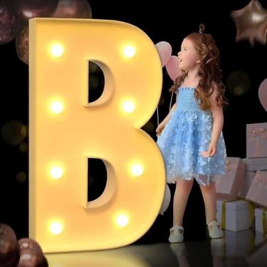 Imagem de Decoração De Casamento 4ft Marquee Up Letras Grandes Letras De Letreiro Led Sinal De Carta Para Festa Em Casa Bar Festival De Casamento Decorações De Aniversário Decoraçã, B, 120CM