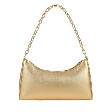 Imagem de FERUN Bolsa Feminina Dourada com Corrente – Design Minimalista Luxo, Festa e Eventos