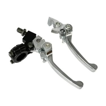 Imagem de Generic 2x Acessórios para alavanca de freio e embreagem de motocicleta 7/8 polega Kit de alavanca de freio e embreagem de guidão de motocicleta Fácil, Prata