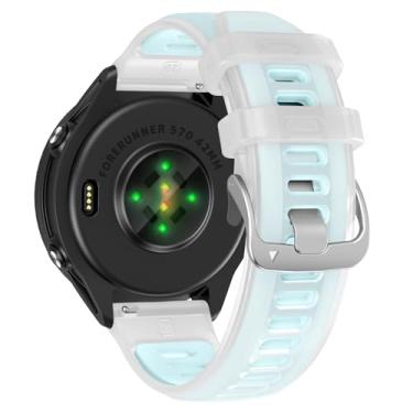 Imagem de U-LIMVE Pulseira de relógio para Garmin Forerunner 570 de 42 mm/Forerunner 165/Forerunner 245/Forerunner 645/Vivoactive 6/Vivoactive 5/Vivoactive 3/Venu 2 plus, pulseira de silicone de liberação