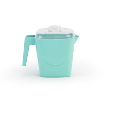 Imagem de Jarra De Água Suco Chá 1l Plastico Branco Leitoso Com Tampa Colorida -