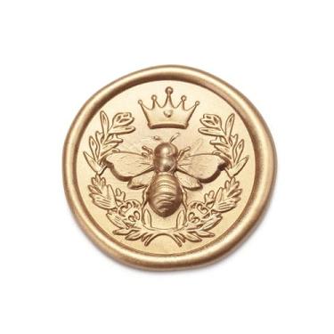 Imagem de Eisumy 50 adesivos de selo de cera floral e abelha antigo dourado para casamento/aniversário/chá de bebê/ação de graças/convite/adesivo de envelope de negócios