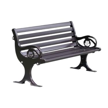 Imagem de Banco de jardim externo com banco de encosto, banco de jardim de alumínio fundido, para jardim, varanda, pátio, bancos de jardim (médio)