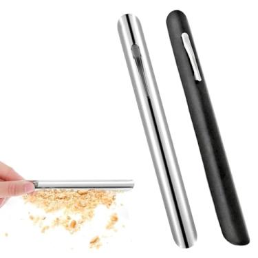 Imagem de 2 varredores de migalhas de mesa, limpador de triturador de pão, vassouras de migalhas de mesa para servidores, acessórios de ferramentas de garçonete, com clipe de bolso, para restaurantes e casas