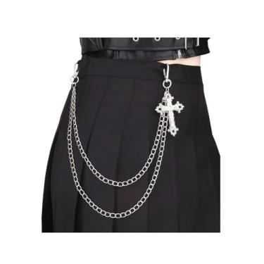 Imagem de Corrente de calça em camadas para homens e mulheres corrente punk hip hop acessórios de roupas vintage correntes jeans, standard, Alumínio, Sem Pedra Preciosa