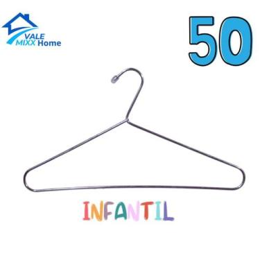 Imagem de Kit Cabide Infantil em Aço Cromado Ideal para Roupas de Crianças - val