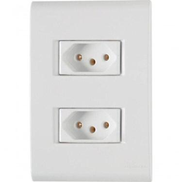 Imagem de Conjunto 4x2 2 Tomadas 2p+t Tramontina 10 A 250 V Liz Branco