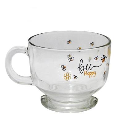 Imagem de Caneca Xícara Jumbo Sopa Caldo Cereal Abelha Abelhinha 500ml - Hauskra