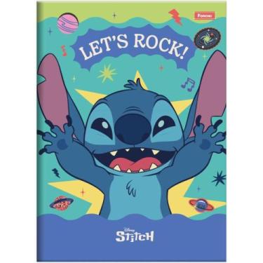 Imagem de Caderno Brochura 1/4 Capa Dura STITCH 80 Folhas Pacote com 10 - Foroni