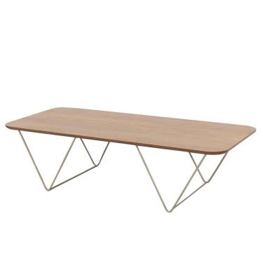 Imagem de Mesa de Centro Veneza Retangular Nacional Móveis 120 cm (largura) Tampo MDF Amêndoa Base Metal Preto