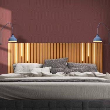 Imagem de Cabeceira Suspensa Ripada Com Led King Size Nature Nettie Shop Jm