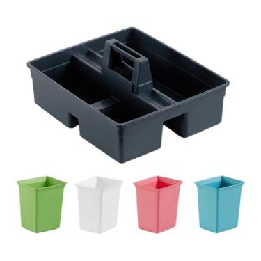 Imagem de KiBcsLic Cesta de transporte para produtos de limpeza com alça, caixa de armazenamento para ferramentas de limpeza, organizador para casa, escritório e, L